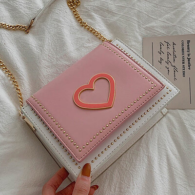 

Minority bag woman 2019 new Korean version of love single shoulder oblique satchel cute peach heart chain bag