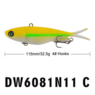 

VISSEN 1pcs 11cm Silicone Lifelike Fishing Lure Lesds Y-tail Soft Fish Wobblers Pike Fish Lures Minor Bait