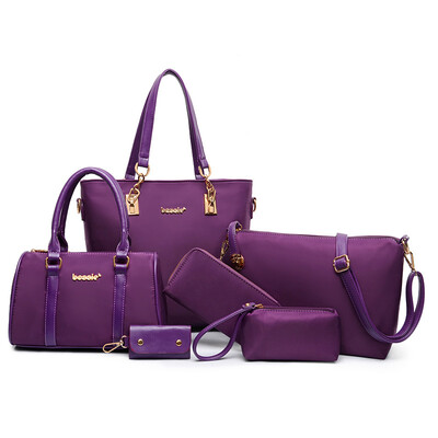 

2017 new foreign trade mother-in-law package six-piece Oxford cloth handbags shoulder slung handbags