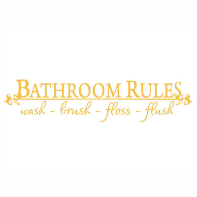 

〖Follure〗BATHROOM RULES Wash Brush Floss Flush Quote Saying Wall Sticker For Bathroom