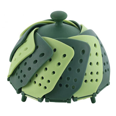 

Silicone Folding Steamer Fruit Green Basket Sieve Vegetable Plate for Kitchen Cooking Tool Folding Steamer Basket