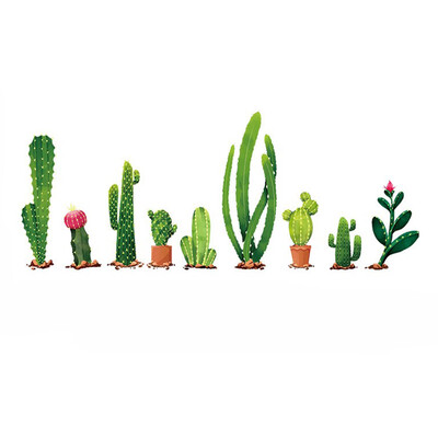 

Large Green Tropical Plant Cactus Foliage Wall Sticker Art Mural Decals Decor