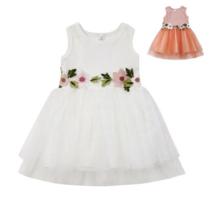 

Floral Toddler Baby Girl Sleeveless Dress Princess Pageant Lace Tutu Dress 9M-4Y