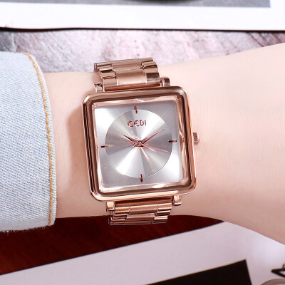 

Trend personality waterproof female watch explosion model square steel belt female watch casual simple wrist watch