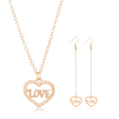

3pcs Cross Design Earrings Necklace Set For Women Female Romantic Women Jewelry Chain Pendant Necklace And Drop Earrings