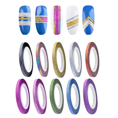 

Toponeto 10 Colors Rolls 3mm Striping Tape Line Rough Styles Nail Art Tips Decals