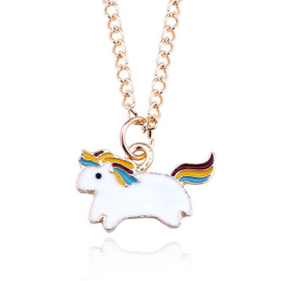 

1pc Cute Fashion Enamel Horse Pendant Gold Black Metal Necklace For Women Creative Cartoon Animal Choker Necklaces Dropshipping