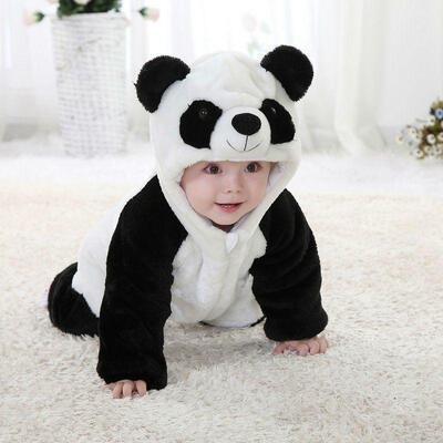 

Baby Boy Girl Warm Winter Panda Animal Overall Thicken Romper Clothes Pajamas Jumpsuit