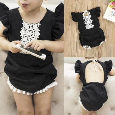 

Newborn Baby Girls Cute Romper Fashion Lace Sleeveless Jumpsuit Outfits Set