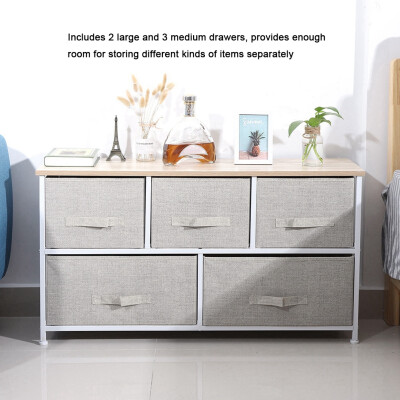 

5 Drawers Detachable Fabric Drawer Iron Frame Bedroom Living Room Organizer Storage ShelfOrganizer Drawer Organizer Shelf