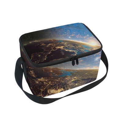 

ALAZA Insulated Lunch Box Space Pattern Lunch Bag for Men Women Portable Tote Bag Cooler Bag