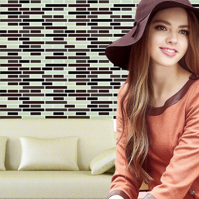 

Gobestart PET 3D DIY Wall Decor Embossed Brick Stone Tiles Anti-mold Peel&Wall Sticker