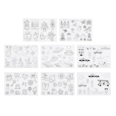 

8pcs Polished Craft Scrapbook Hand Painted Album Heat Shrink Plastic Film