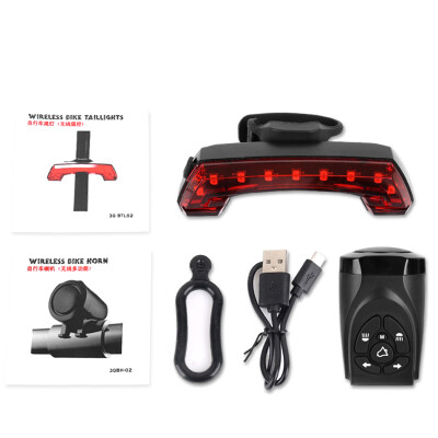 

USB Wireless Remote Control Bicycle Taillight With Speaker Stainless Steel