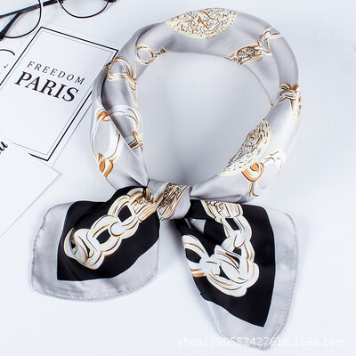 

New scarf female Korean version of the small square scarf spring&autumn tide hair band female small fresh Korean professional silk scarf decorative scarf