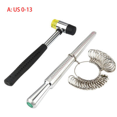 

〖Follure〗Jewelry Tools Including Rubber Jewelers Hammer & Ring Mandrel with Ring Sizer Guage