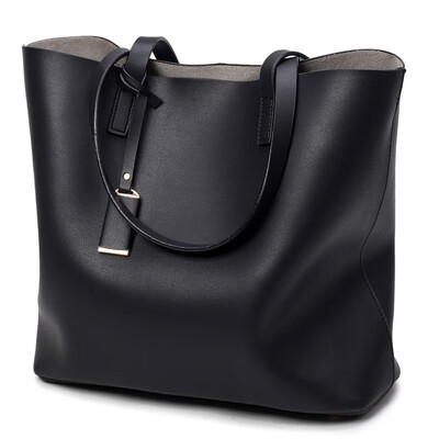 

High Quality Leather Women Bag Black Luxury Handbags Women Bags Designer Solid Women Shoulder Bags Large Capacity Tote Bag B013