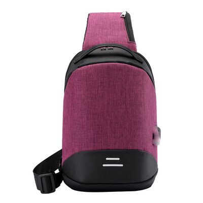 

Tailored Men Anti-Theft USB Bag Chest Bag Oxford Cloth Outdoor Shoulder Bag Messenger Bag