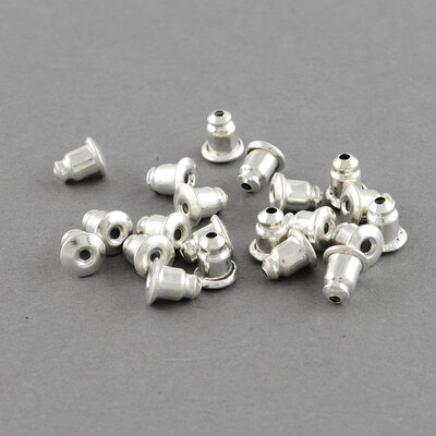 

Iron Ear Nut Findings Silver 6x5mm Hole 1mm