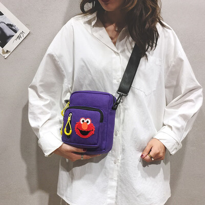 

Net red foreign small bag female bag 2019 new fashion canvas bag summer small fresh wild ins messenger bag