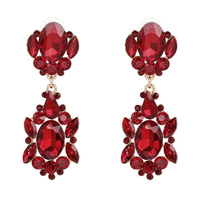 

AOTEMAN 2019 Rose Gold Color Good Trend Fashion Full Crystal Earring Vintage Statement Stud Earrings