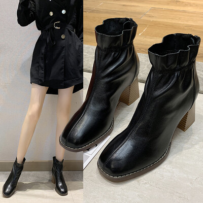 

High-heeled ankle boots womens autumn&winter new European&American thick with the first l