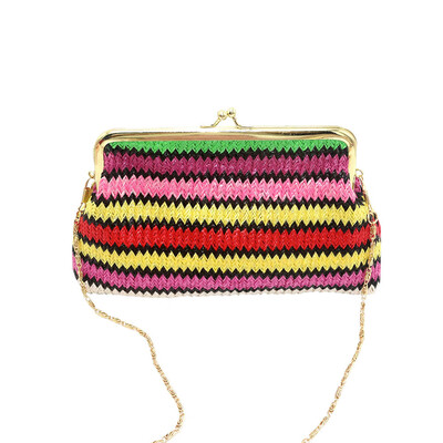 

Ladies Knitting Rainbow Pattern Wallet Shoulder Bag Handbag for women2018 fashion casual shoulder bags August16