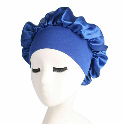 

Women Waterproof Reusable Hair Bath Hat Cute Elastic Shower Caps Kids Girls Deluxe Soft Silk Satin Night Sleep Cap