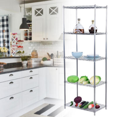 

Greensen 5 Tiers Metal Shelving Rack Kitchen Storage Shelf Bathroom Home Organizer