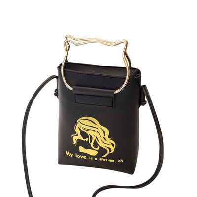 

Tailored Women Fashion Solid Color Cat Zipper Shoulder Bag Coin Bag Phone Bag Black