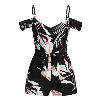 

Starmoon Womens Sexy Flower Printed V-Neck Halter Camisole Backless Jumpsuit