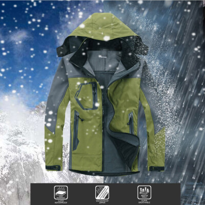 

Toponeto Men Winter Hooded Softshell Windproof Waterproof Soft Coat Shell Jacket