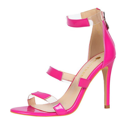 

Rose Summer Womens Sandals Sexy High Heel Stiletto Fashion Back Zipper Sandals