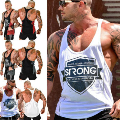 

US Men Gym Muscle Sleeveless Tank Top Tee Shirt Bodybuilding Sport Fitness Vest