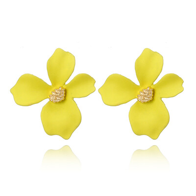 

Fashion Round Earrings for Women Spray Geometric Metal Statement Brincos Big Leaf Flower Earrings Fashion Party Jewelry Gift