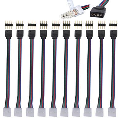 

Gobestart 10 Pcs 10mm 4 Pin Male Female PCB Connector Cable For RGB 5050 3528 LED Strips