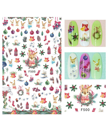 

〖Follure〗1PC Art Decals Nail Wraps Stickers Adhesive Polish Decor Snow Santa