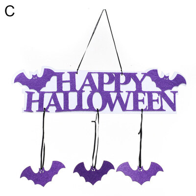 

Happy Halloween Hanging Hangtag Pumpkin Skull Bat Doorplate Props Window Decor