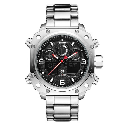 

WEIDE WH7303 Quartz Digital Electronic Watch Dual Time Alarm Calendar Stopwatch 3ATM Waterproof Timer Business Men Fashion Casual