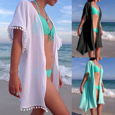 

New Ladies Summer Loose Swimwear Smock Women Beach Bikini Cover Up Bathing Suit