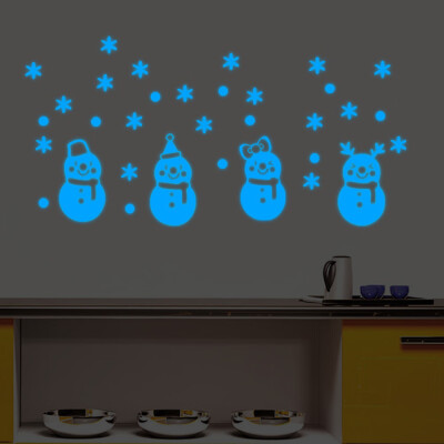 

〖Follure〗Christmas Glow Snowman Wall Stickers Living Room Luminous Stickers Window Decor