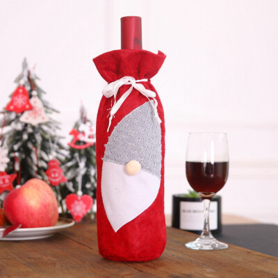 

Gobestart Christmas Wine Bag Machine Embroidered Wine Bottle Set Table Decoration Supplies