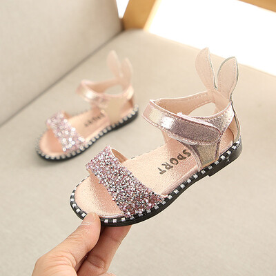 

New Summer Children Shoes Toddler Baby Girls Sandals Princess Rabbit Ear Shoes Soft Kids Sandals For Girls 21-25