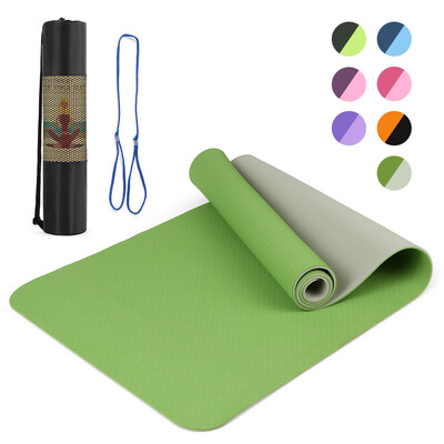 

72x24IN Non-slip Yoga Mat TPE Eco Friendly Fitness Pilates Gymnastics Mat Gift Carrying Strap&Storage Bag