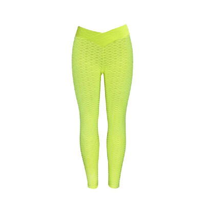 

Women Solid Color Running Gym Stretch Seamless Sports High Waist Lift The Hips Yoga Pants Ruched Butt Leggings Flaws Textured Trou