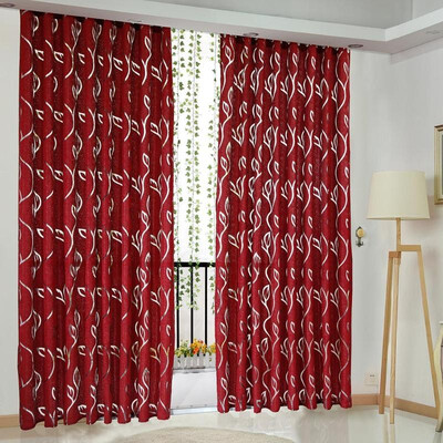 

2m Semi Blackout Curtain Simple Vine Leaf Pattern Partition Window Decor
