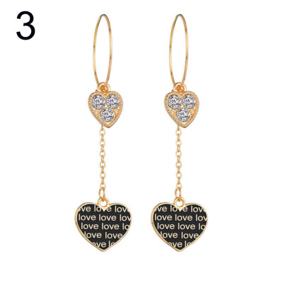 

Fashion Women Hollow Circle Heart Leaf Long Chain Dangle Hoop Earrings Jewelry