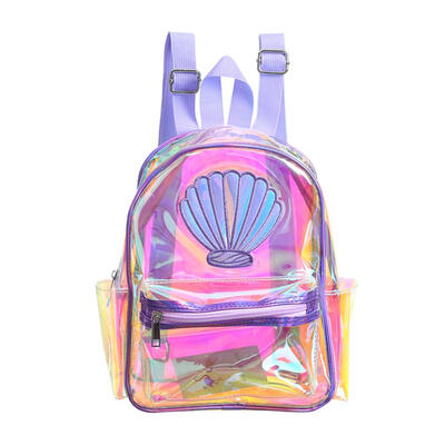 

Waterproof Printing Travel Backpacks Clear Women PVC Big School Knapsack