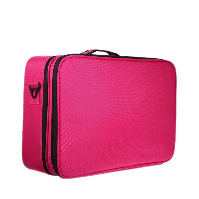 

Cosmetic Case Organizer Waterproof Large Capacity Makeup Storage Bags Travel Beauty Artist Brush Box with Shoulder Belt