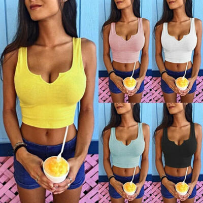 

Women Casual Boho Cami Vest Crop Top Strappy Tank Bustier T-Shirt Beach Wear